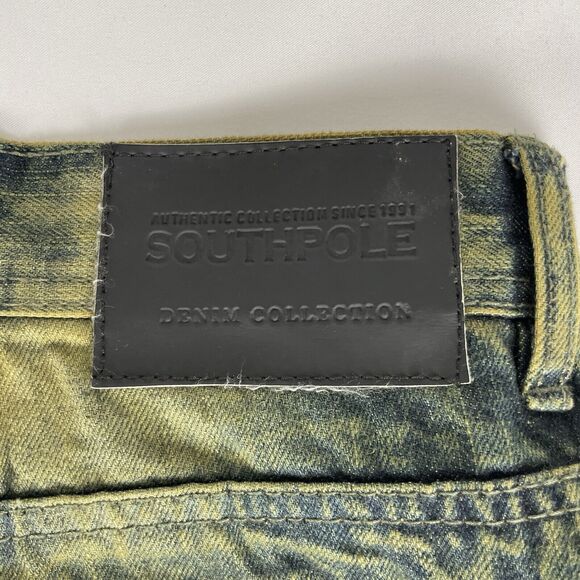 Southpole Mens Slim Straight Ripped and Repaired Denim With Biker Detail 36x30 - Picture 3 of 5